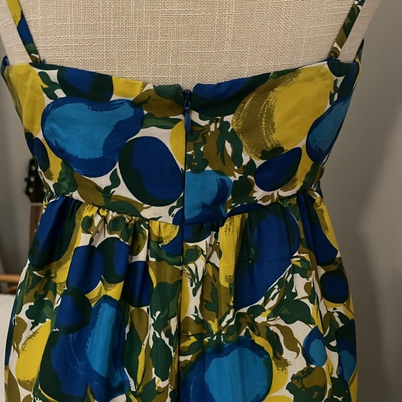 Rebecca Taylor Royal Blue green and olive color Silk Dress size 6 - Picture 7 of 16
